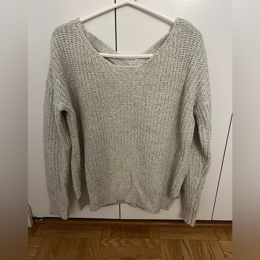 Sparkle & Fade Cream V-Neck Sweater